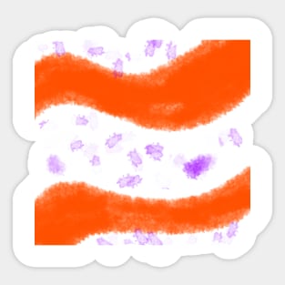 Orange pink watercolor art design Sticker